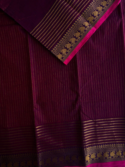 Kanchi Vairaoosi Cotton saree deep pink