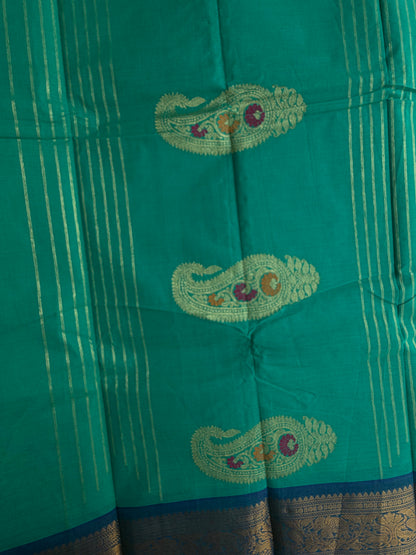 Kanchi cotton saree with butta weaves