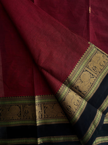 Kanchi cotton saree with butta weaves
