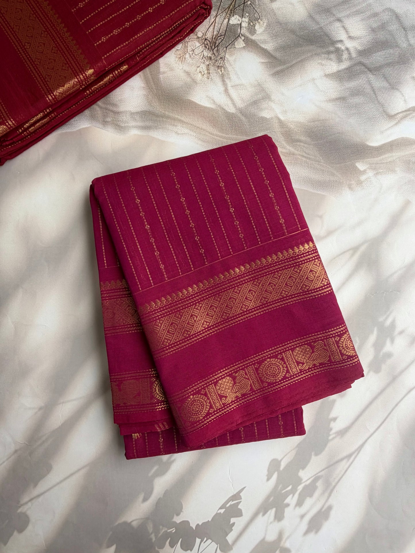 Kanchi cotton saree with vairaoosi weaves pink