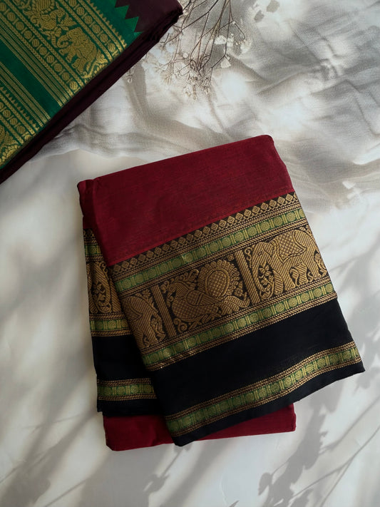 Kanchi cotton saree with butta weaves