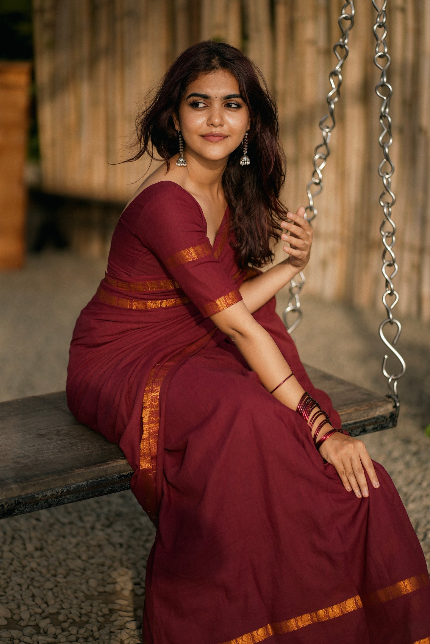 Sungudi Cotton saree with peacock border