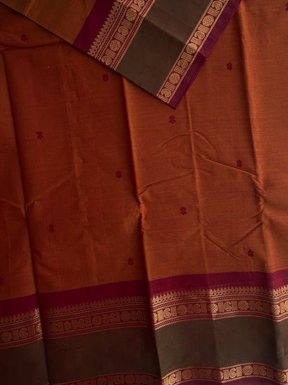 Kanchi cotton saree with butta weaves
