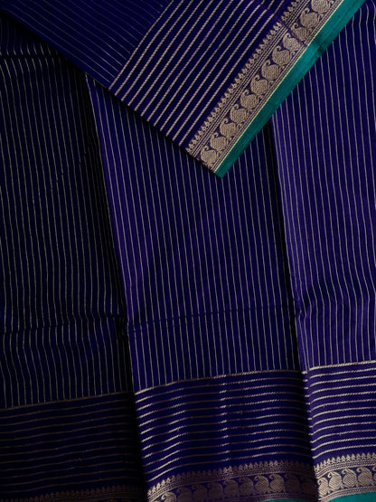 Kanchi Cotton saree with Vairaoosi stripes purple