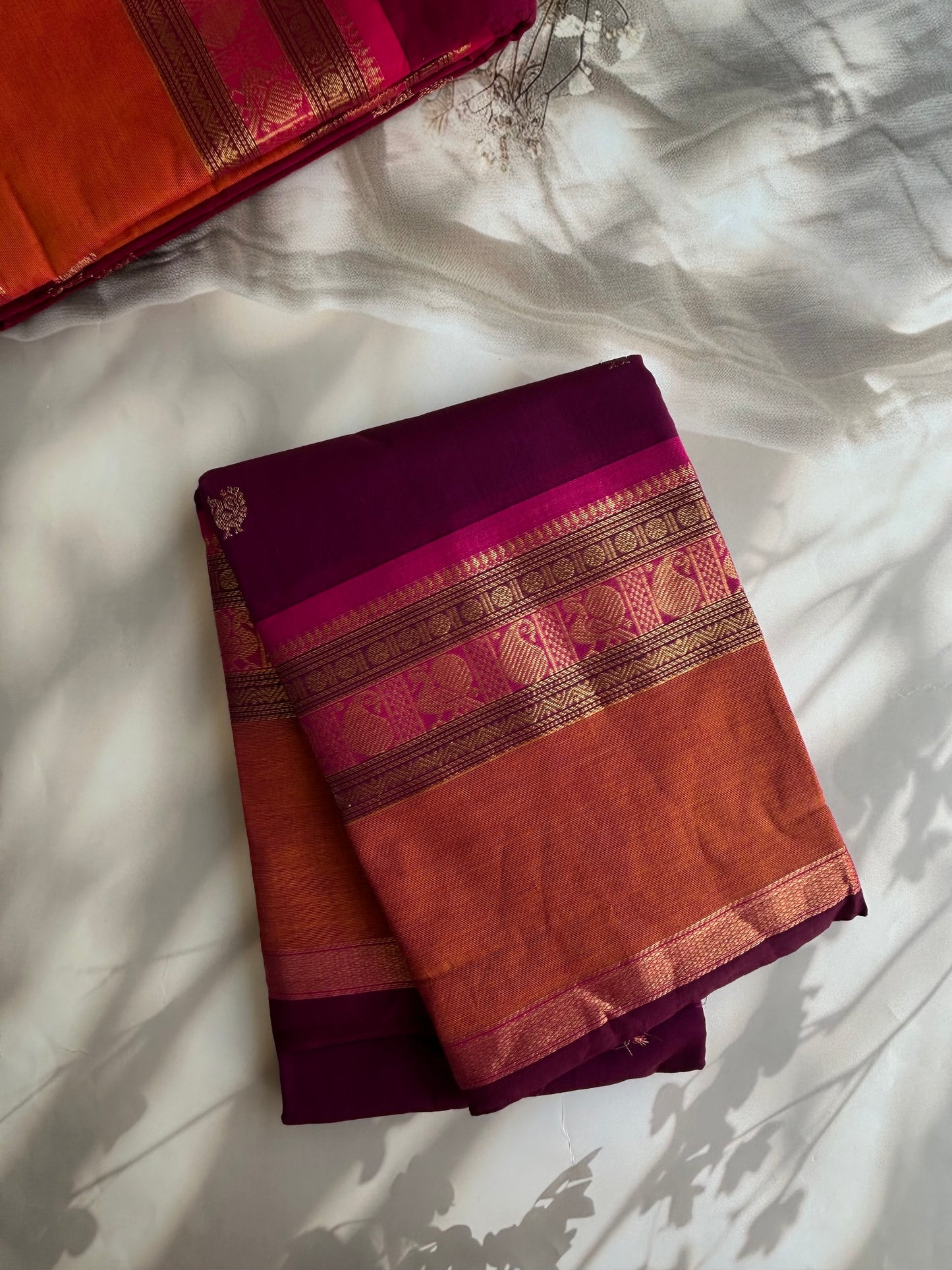 Kanchi cotton with annam zari butta weaves & grand pallu