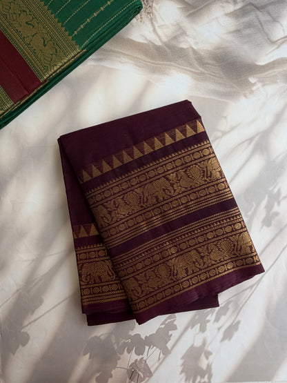 Kanchi cotton saree with rettapet border