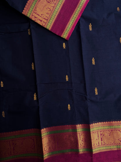 Kanchi cotton saree with butta weaves
