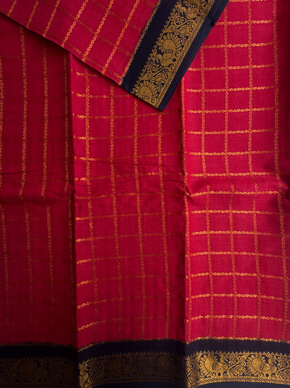 Velthari kattam Sungudi Cotton saree with grand pallu