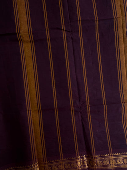 Kanchi cotton saree in zari weaves brown