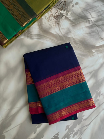 Kanchi cotton saree with butta weaves
