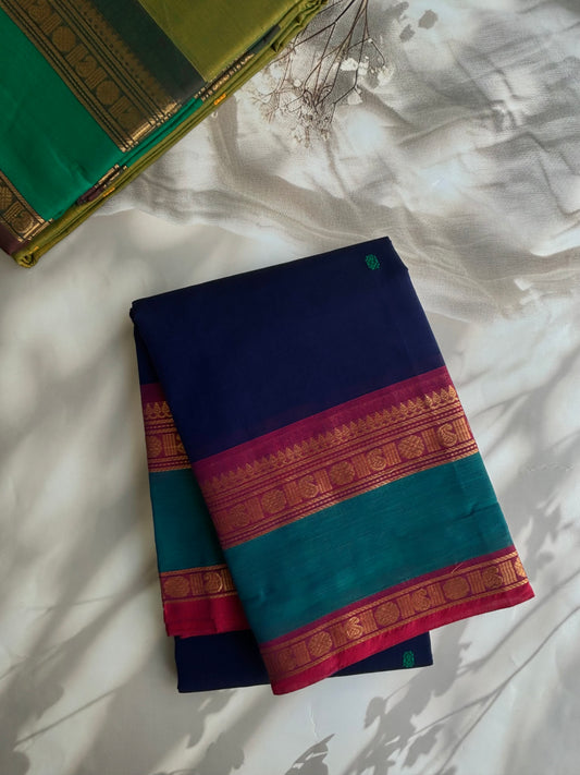 Kanchi cotton saree with butta weaves