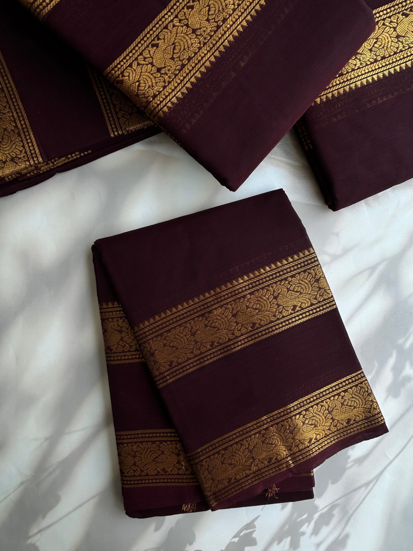 Brown Kanchi cotton saree