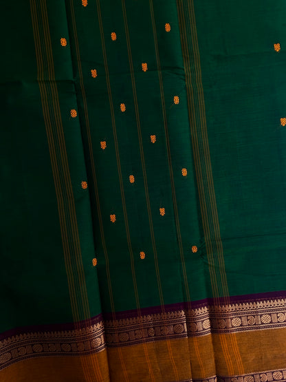 Kanchi cotton saree with butta weaves