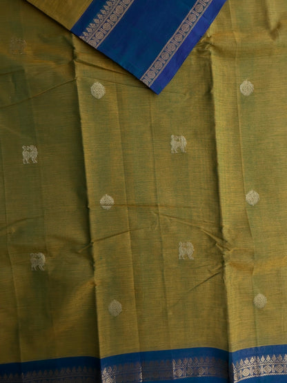 Premium Kanchi cotton with annam zari weaves and grand pallu