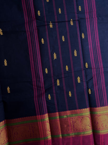 Kanchi cotton saree with butta weaves