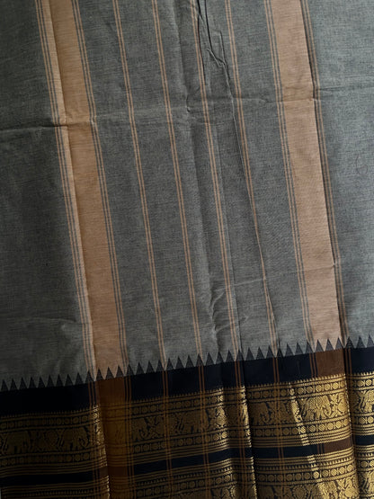 Kanchi cotton saree with rettapett border