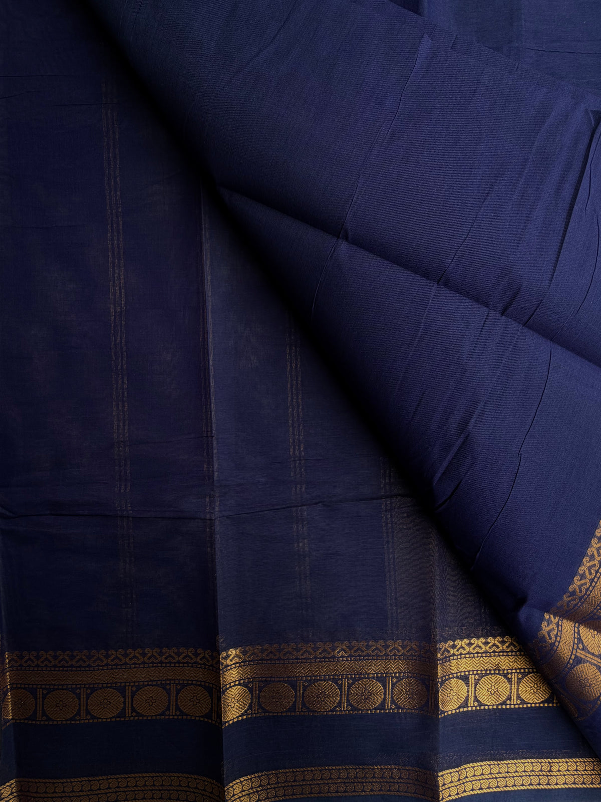 Kanchi cotton saree in zari weaves blue