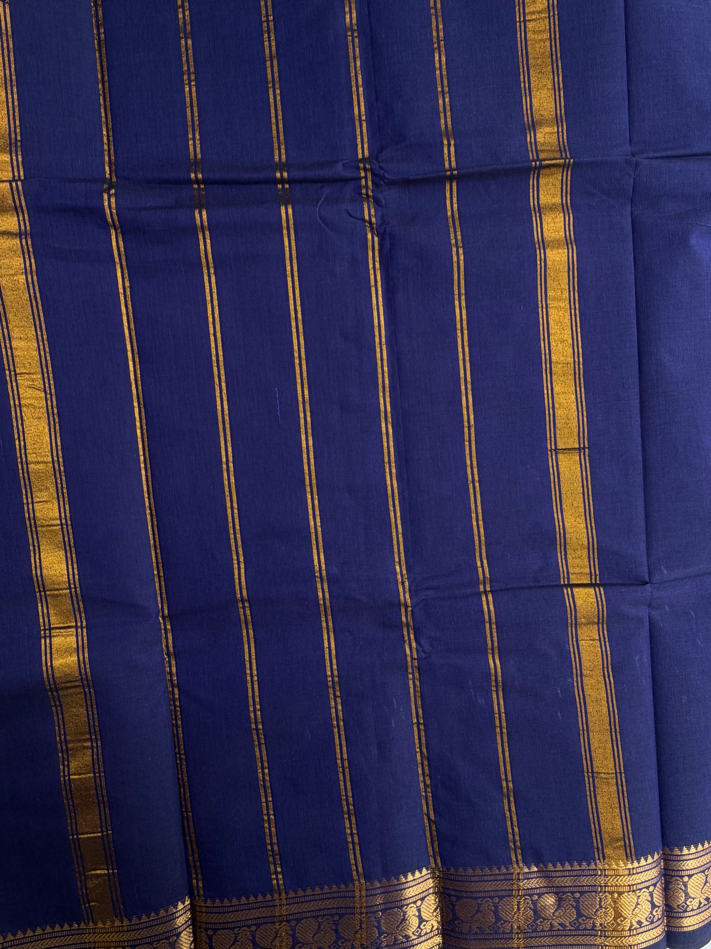 Kanchi cotton saree with peacock zari weaves