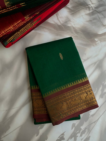 Kanchi cotton saree with butta weaves