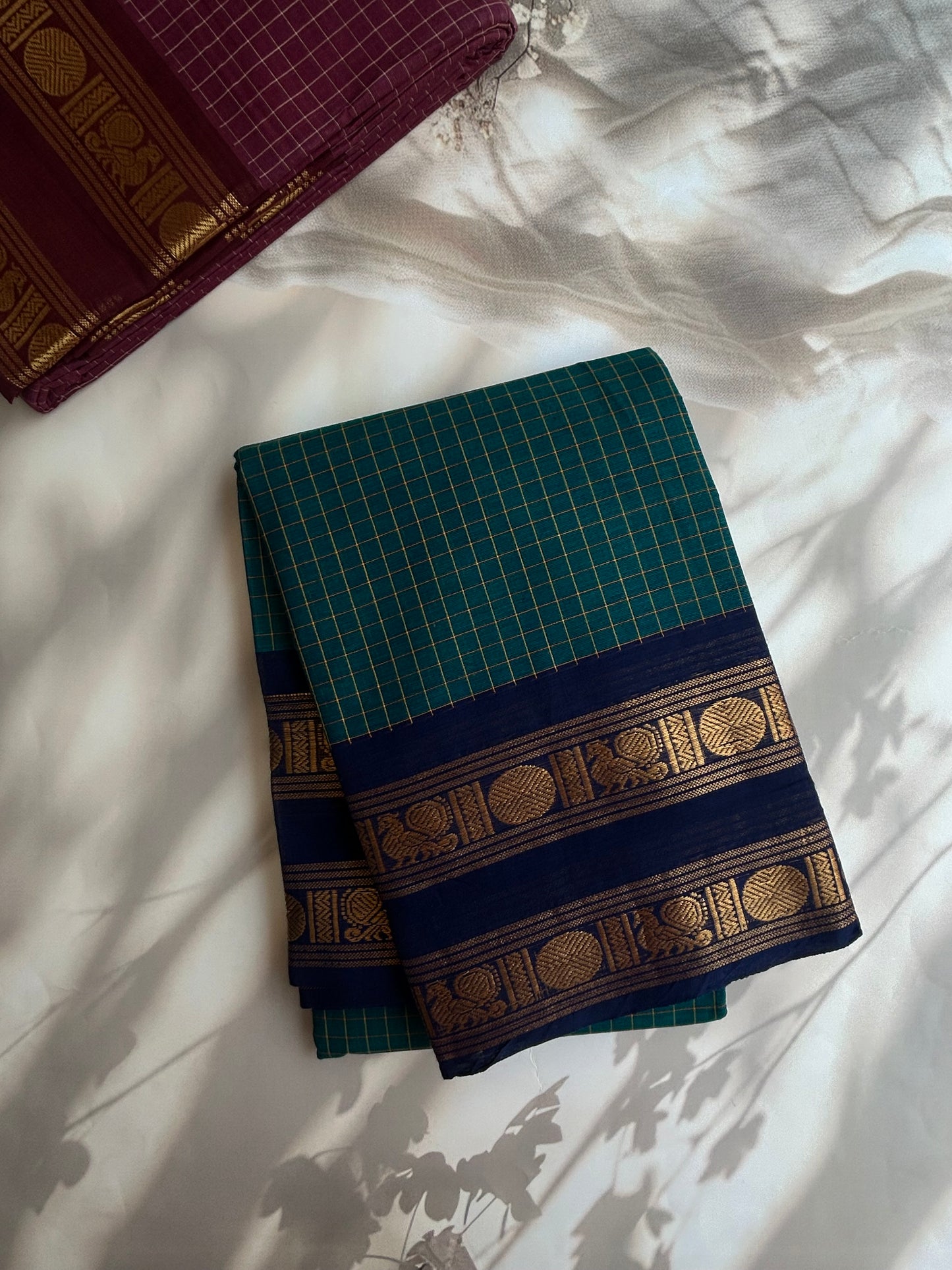 Kanchi cotton checks saree