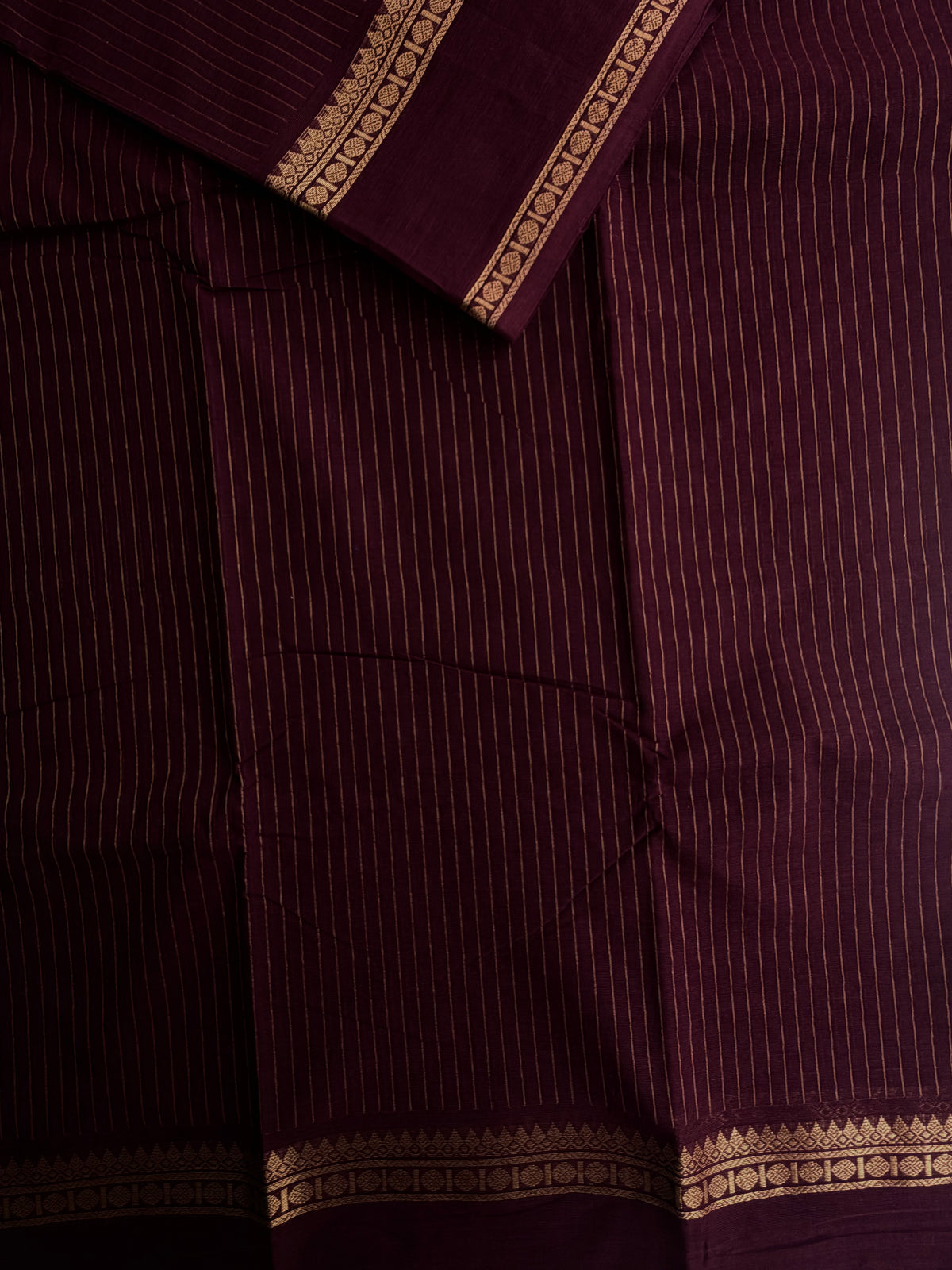 Kanchi Cotton saree with Vairaoosi weaves brown