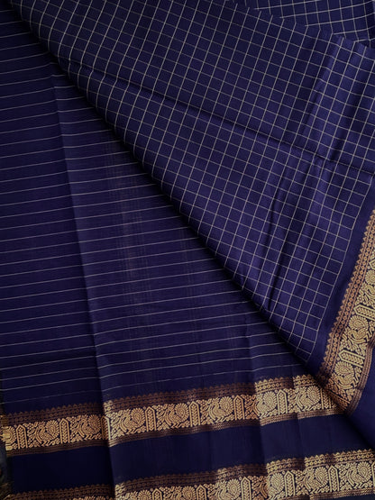 Kanchi cotton saree in kattam pattern