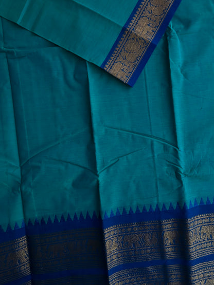 Kanchi cotton saree with rettapett border