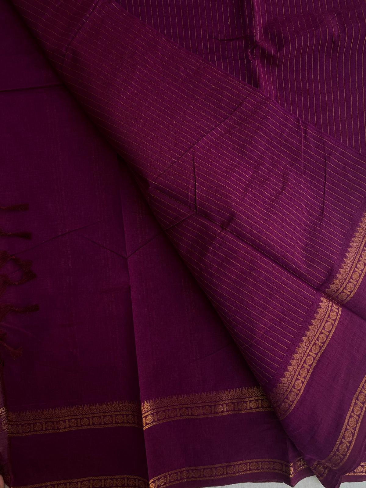 Kanchi cotton saree with Vairaoosi weaves Fuscia pink