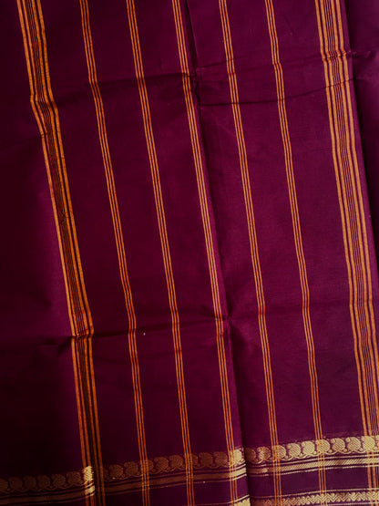 Kanchi cotton saree deep maroon