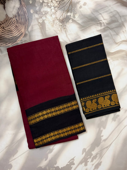 Sungudi Cotton saree with contrast border