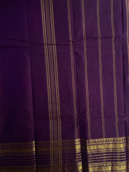Kanchi cotton saree with zari weaves - purple