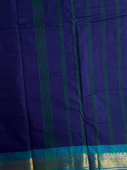 Kanchi cotton saree with zari weaves blue