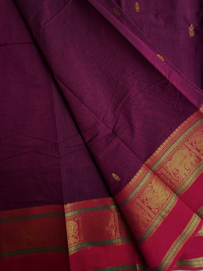 Kanchi cotton saree with butta weaves