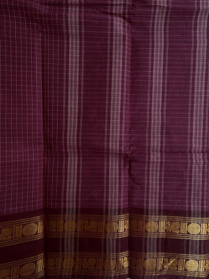 Kanchi cotton checks saree