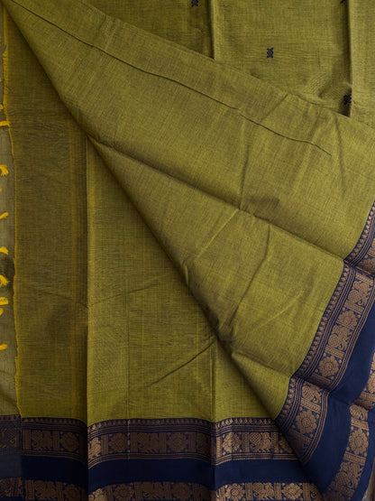 Kanchi cotton saree with butta weaves