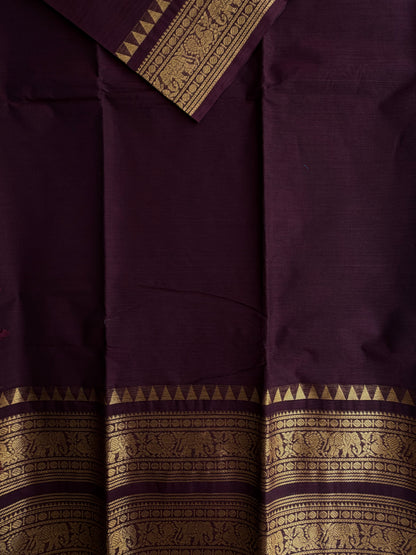 Kanchi cotton saree with rettapet border
