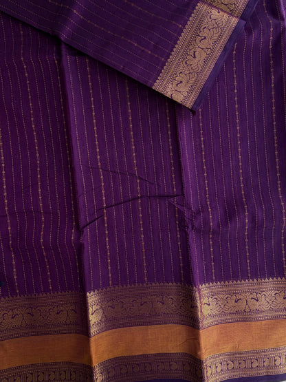 Kanchi cotton saree with Vairaoosi weaves purple