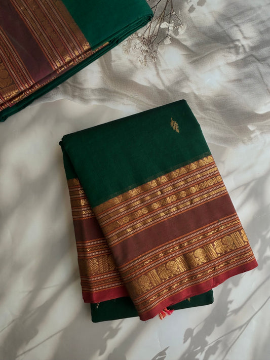Kanchi cotton saree in butta weaves