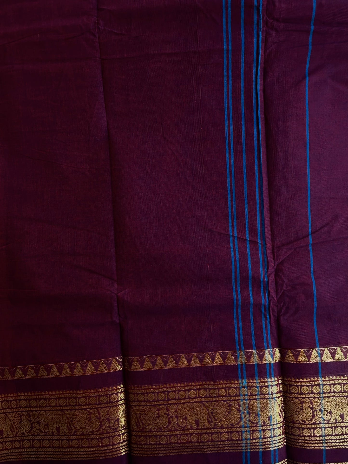 Kanchi cotton saree with rettapett border