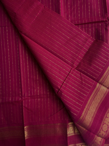 Kanchi cotton saree with vairaoosi weaves pink