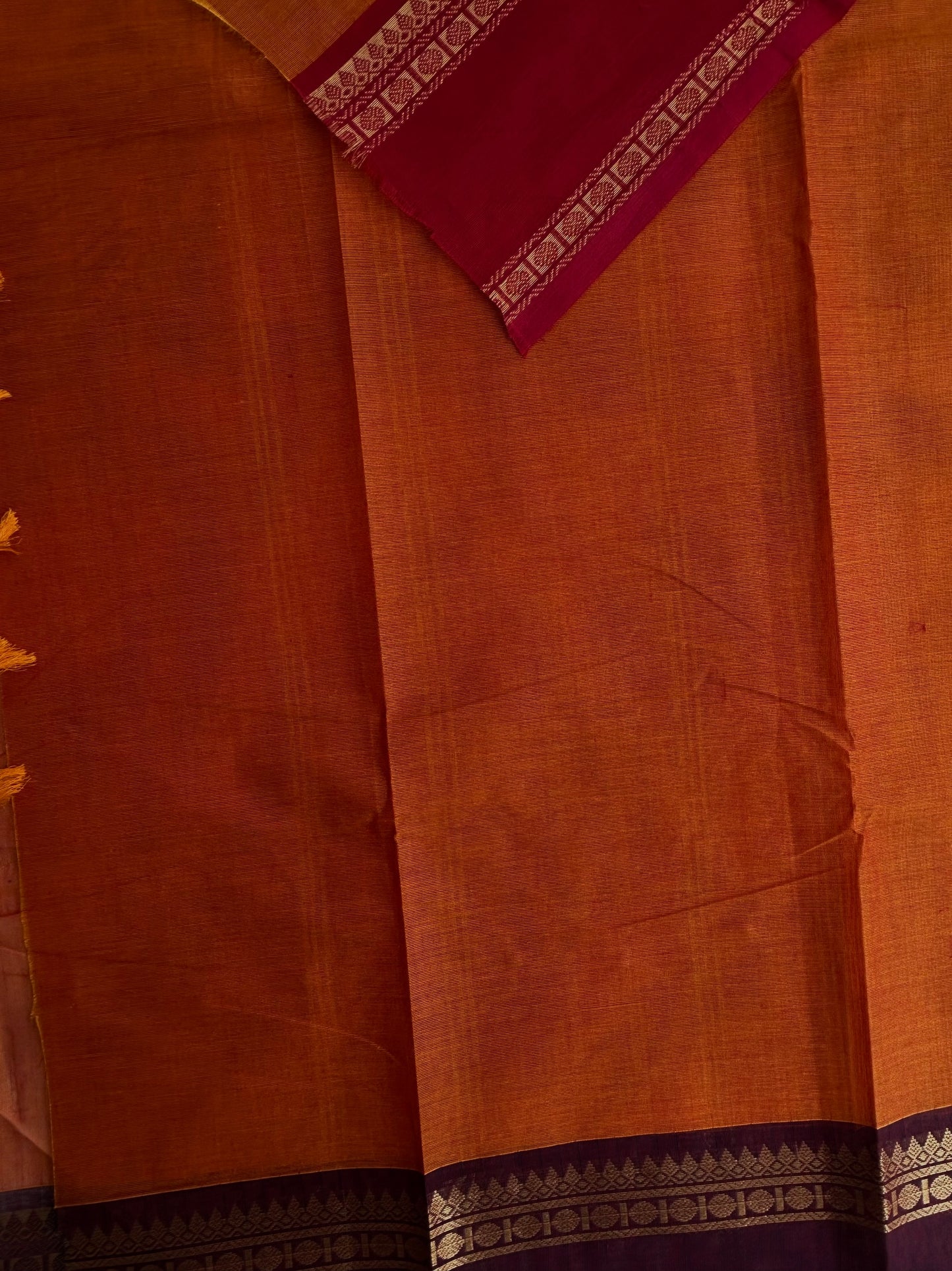 Kanchi cotton saree with Ganga jamuna border