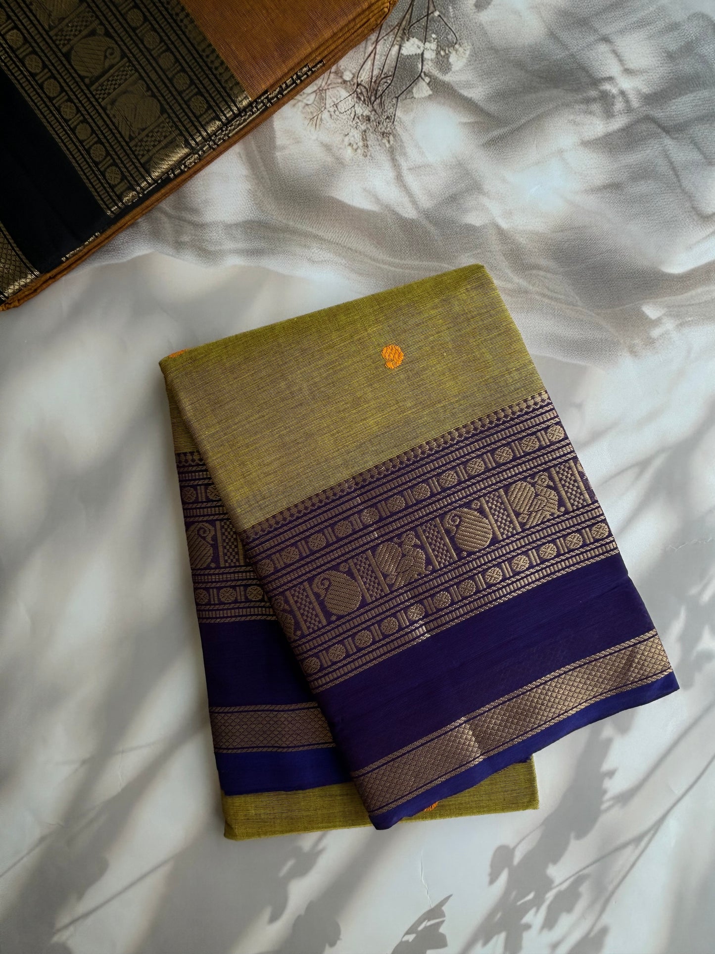 Kanchi cotton saree with butta weaves