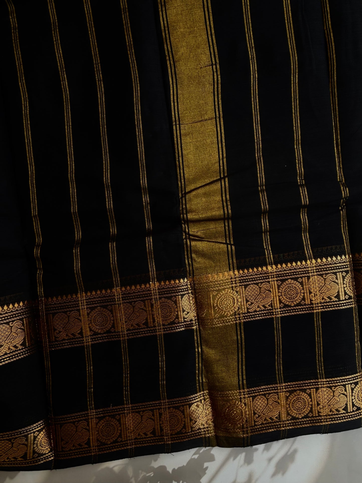 Kanchi cotton saree Black