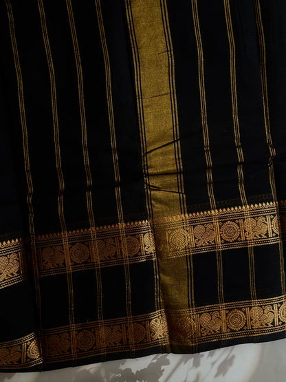Kanchi cotton saree Black