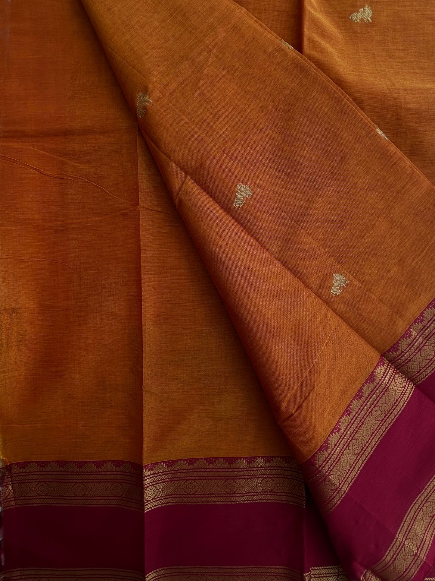 Premium Kanchi cotton with zari weaves and grand pallu