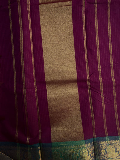 Kanchi cotton saree with Vairaoosi weaves
