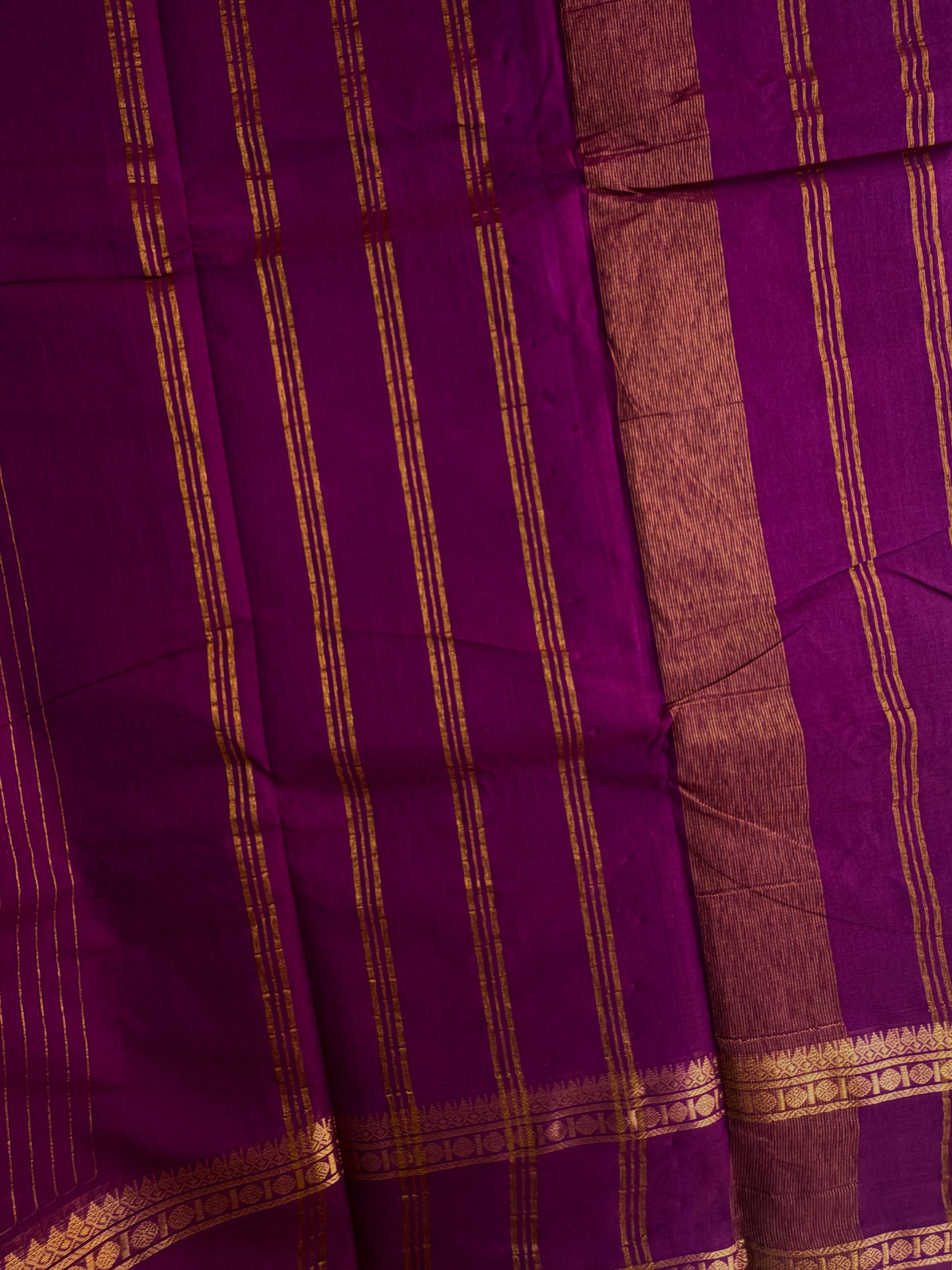 Kanchi cotton saree with Vairaoosi weaves Fuscia pink
