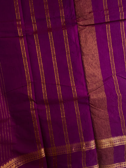 Kanchi cotton saree with Vairaoosi weaves Fuscia pink