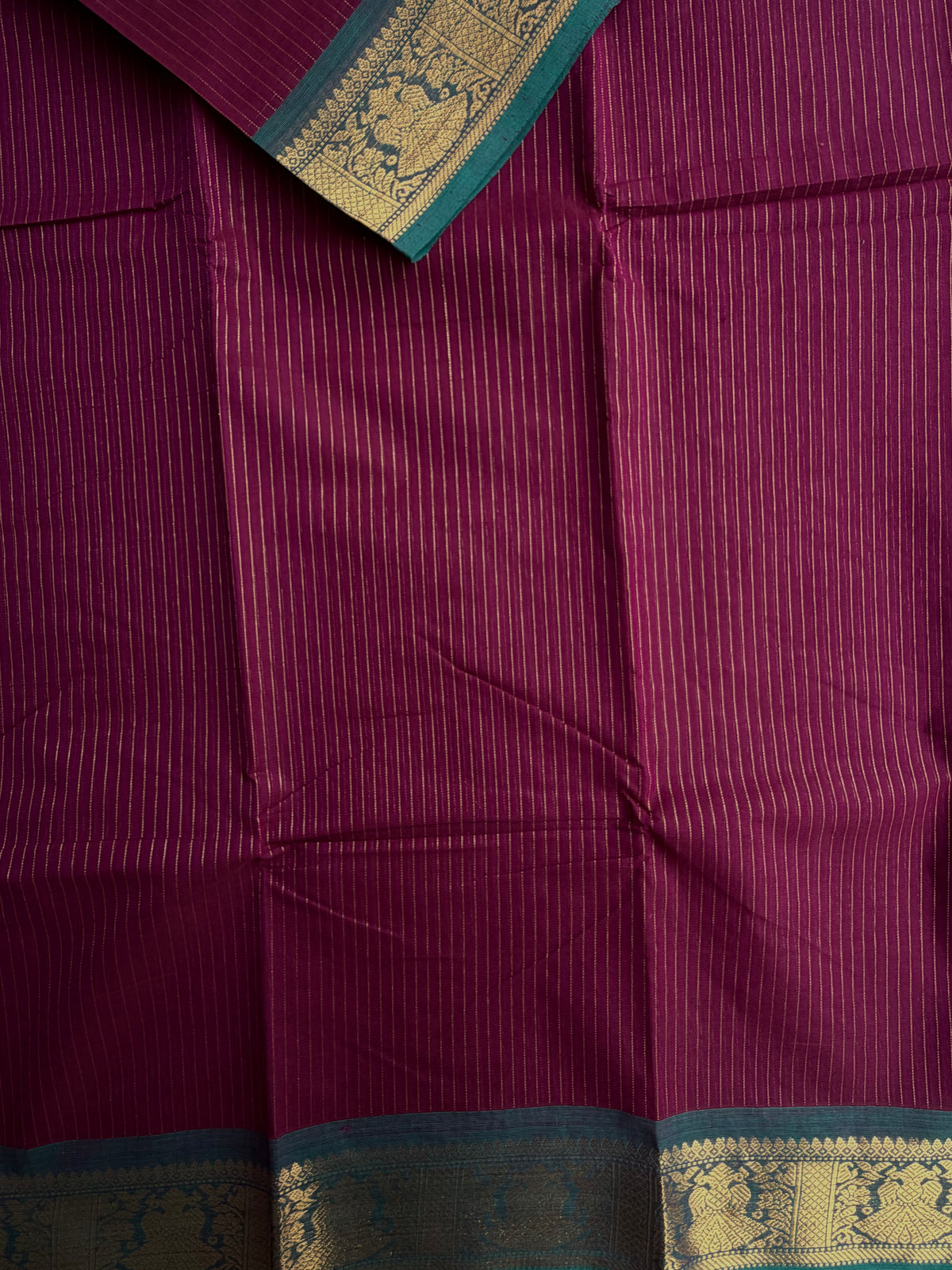 Kanchi cotton saree with Vairaoosi weaves