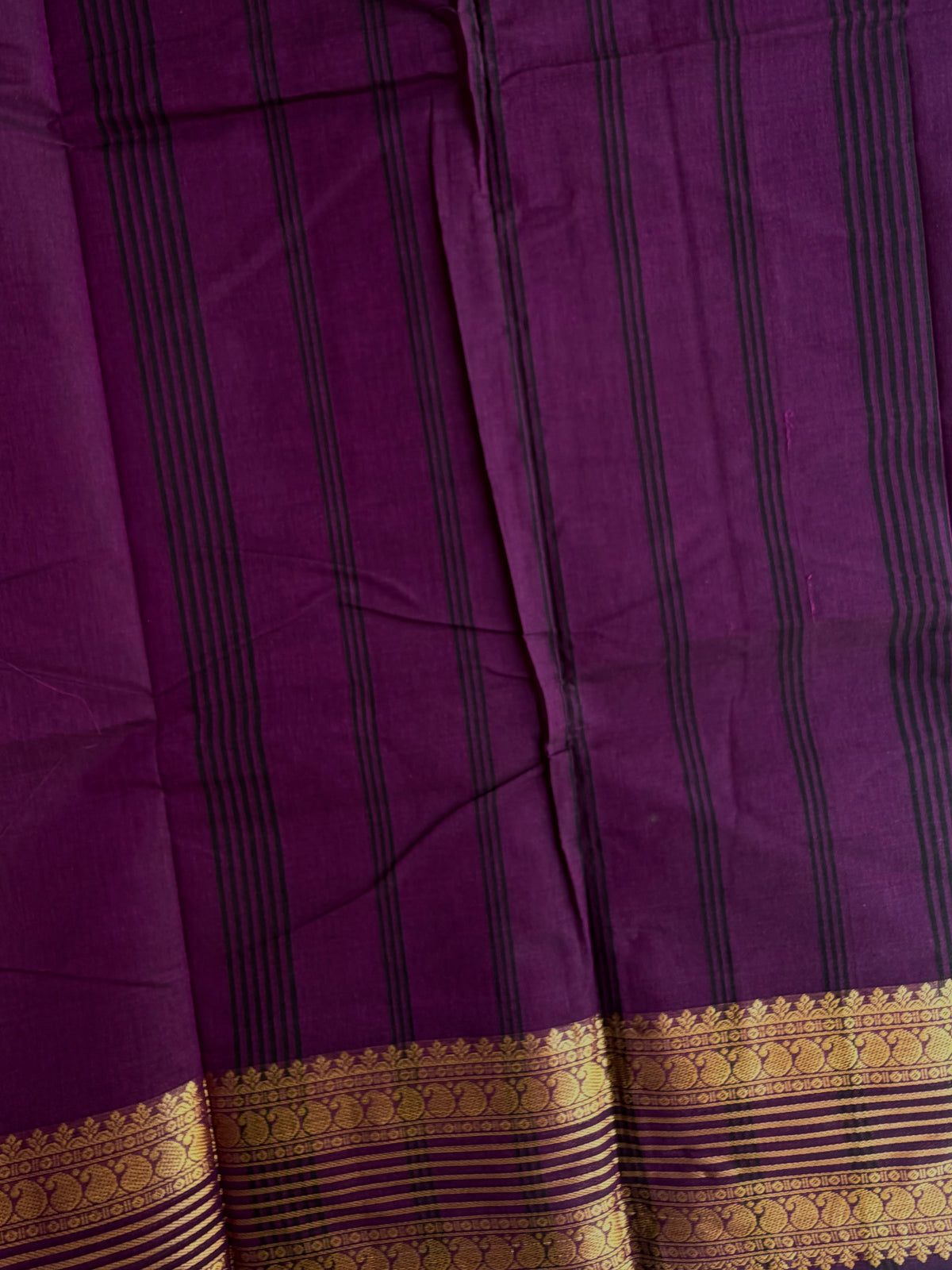 Kanchi cotton saree with zari weaves purple